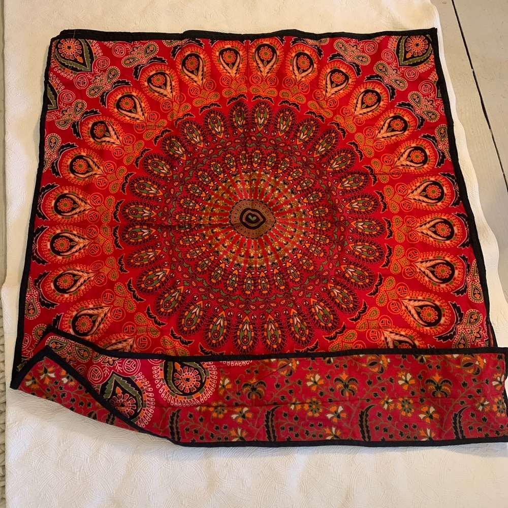 32” Square Pet Bed Cover in Gorgeous Indian Mandala Design.